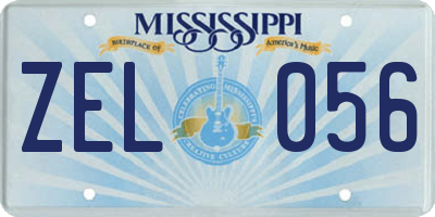 MS license plate ZEL056