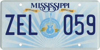 MS license plate ZEL059