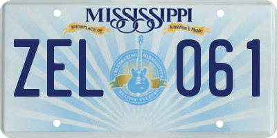 MS license plate ZEL061