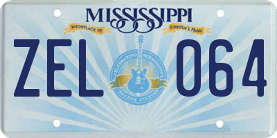 MS license plate ZEL064