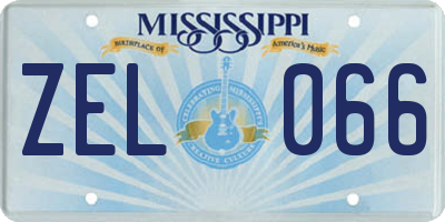 MS license plate ZEL066