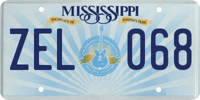 MS license plate ZEL068