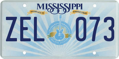 MS license plate ZEL073