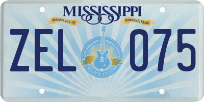 MS license plate ZEL075