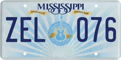 MS license plate ZEL076