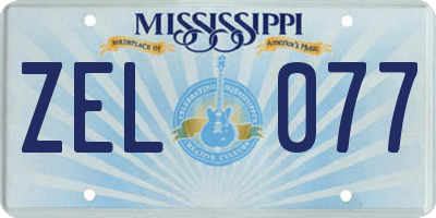 MS license plate ZEL077