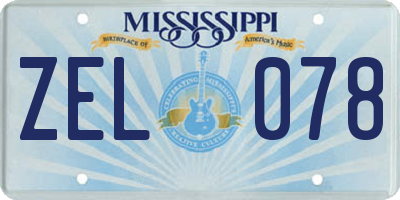 MS license plate ZEL078