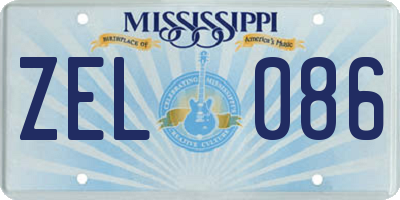 MS license plate ZEL086