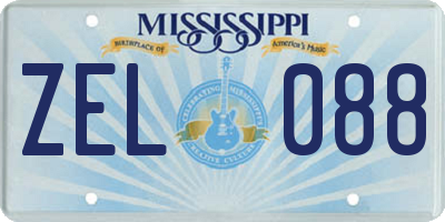 MS license plate ZEL088