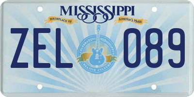 MS license plate ZEL089