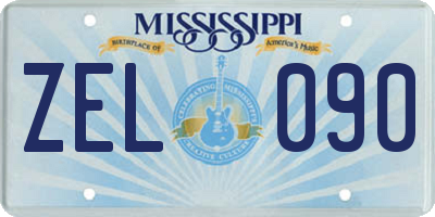 MS license plate ZEL090