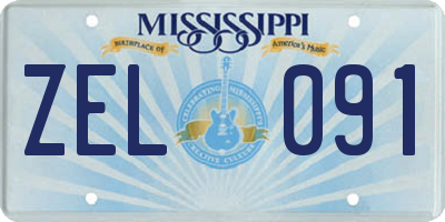MS license plate ZEL091