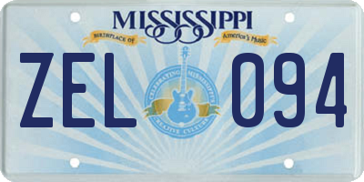 MS license plate ZEL094