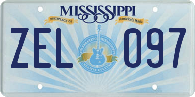 MS license plate ZEL097