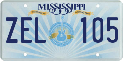 MS license plate ZEL105
