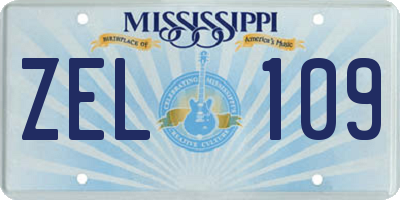 MS license plate ZEL109