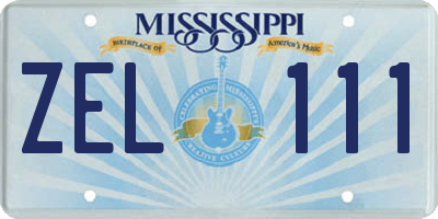 MS license plate ZEL111
