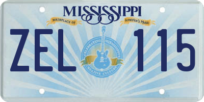 MS license plate ZEL115
