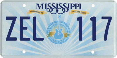 MS license plate ZEL117