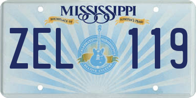 MS license plate ZEL119