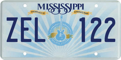 MS license plate ZEL122
