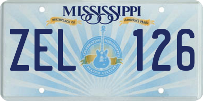 MS license plate ZEL126