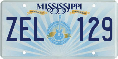 MS license plate ZEL129