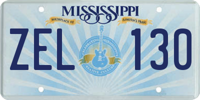 MS license plate ZEL130