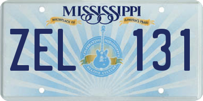 MS license plate ZEL131