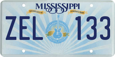 MS license plate ZEL133