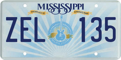 MS license plate ZEL135