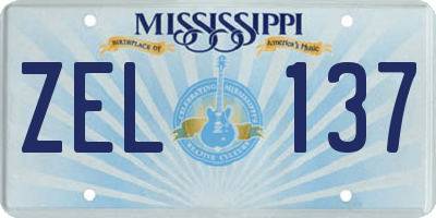 MS license plate ZEL137