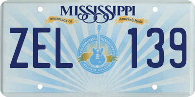 MS license plate ZEL139
