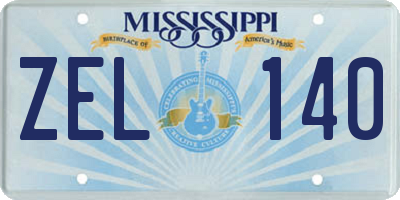 MS license plate ZEL140
