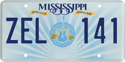 MS license plate ZEL141