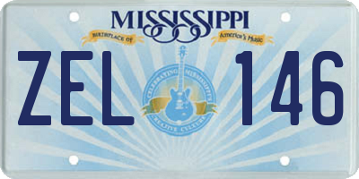 MS license plate ZEL146
