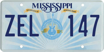 MS license plate ZEL147