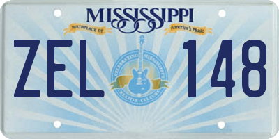 MS license plate ZEL148