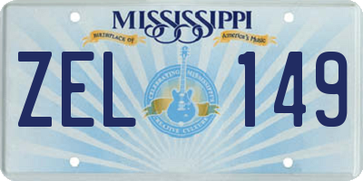 MS license plate ZEL149
