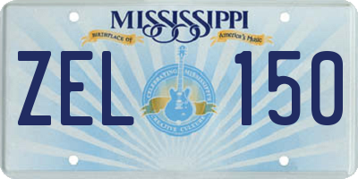 MS license plate ZEL150