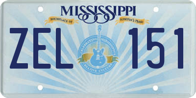MS license plate ZEL151