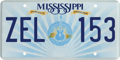 MS license plate ZEL153