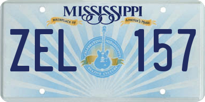 MS license plate ZEL157