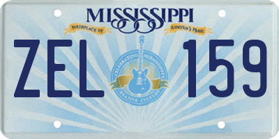 MS license plate ZEL159