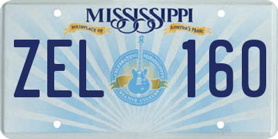 MS license plate ZEL160