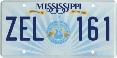 MS license plate ZEL161