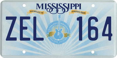 MS license plate ZEL164
