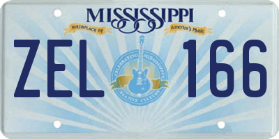 MS license plate ZEL166