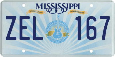 MS license plate ZEL167