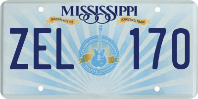 MS license plate ZEL170
